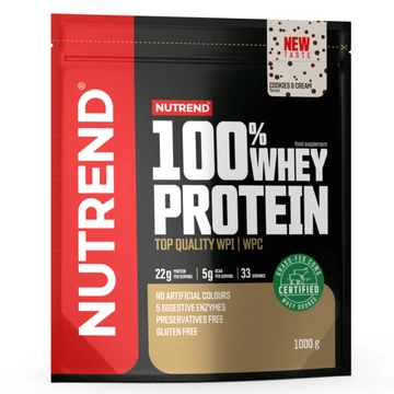 NUTREND 100% Whey Protein 1000g Cookies & Cream NUTREND 100% Whey Protein 1000g Cookies & Cream