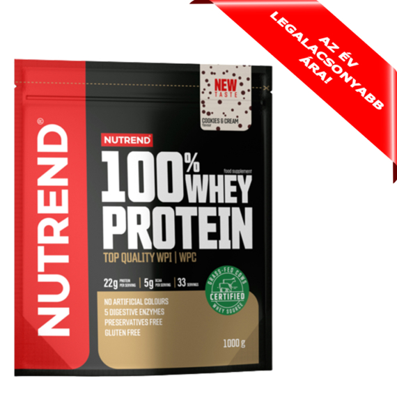 NUTREND 100% Whey Protein 1000g Cookies & Cream