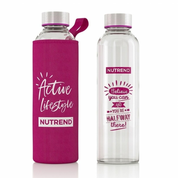 NUTREND Glass Bottle 500ml with Pink Cover