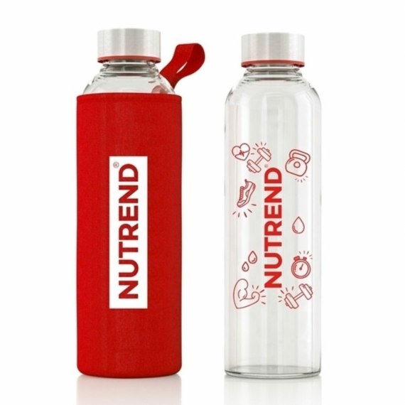 NUTREND GLASS BOTTLE RED WITH COVER - 800ml - 2019