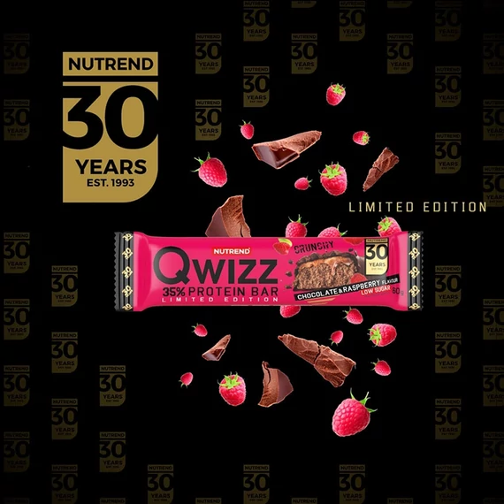 NUTREND QWIZZ Protein Bar 60g Chocolate+Raspberry
